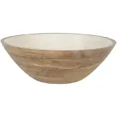 Clayre & Eef Serveerschaal Ø 33x11 cm Wit Glas Rond Presenteerschaal Wit Presenteerschaal