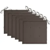 vidaXL Tuinstoelkussens 6 st 50x50x4 cm oxford stof taupe