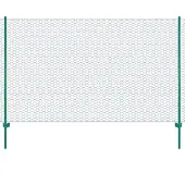 vidaXL Draadgaashek met palen 25x1,5 m staal groen