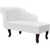 vidaXL Chaise longue kunstleer wit