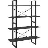 vidaXL Boekenkast met 4 schappen 100x30x140 cm bewerkt hout grijs
