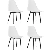 vidaXL Eetkamerstoelen 4 st PP wit