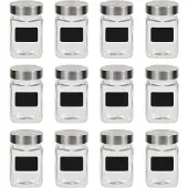 vidaXL Opbergpotten met stickers 12 st 300 ml