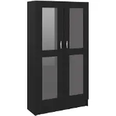 vidaXL Vitrinekast 82,5x30,5x150 cm bewerkt hout zwart