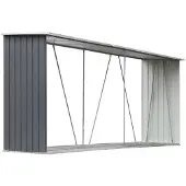 vidaXL Houtopslag van verzinkt staal, 330x84x152 cm, grijs