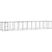 vidaXL Hondenkennel met dak 26,62 m² staal