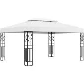 vidaXL Tonnelle avec double toit 3x4 m Blanc48030
