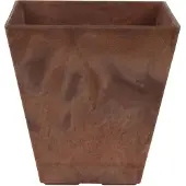 Ter Steege Bloempot/plantenpot vierkant van gerecycled kunststof terra bruin D30 en H30 cm - Plantenbakken