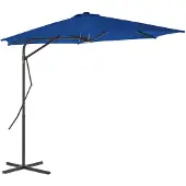 vidaXL Parasol met stalen paal 300x230 cm blauw