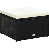 vidaXL Voetenbank/poef zwart 53x53x30 cm poly rattan online kopen