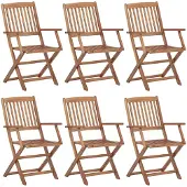 vidaXL Tuinstoelen 6 st inklapbaar massief acaciahout