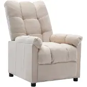 vidaXL Fauteuil verstelbaar stof crèmekleurig