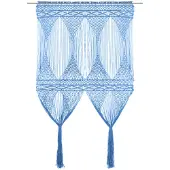 vidaXL Gordijn macramé 140x240 cm katoen blauw