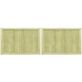 vidaXL Poorten 2 st 300x100 cm geïmpregneerd grenenhout