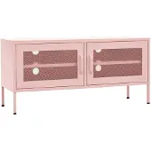 vidaXL Tv-meubel 105x35x50 cm staal roze