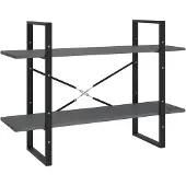 vidaXL Boekenkast met 2 schappen 100x30x70 cm massief grenenhout grijs