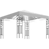 vidaXL Paviljoen met LED-lichtketting, 3x3 meter, wit