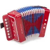 Woet Speelgoed Accordeon voor Kinderen - Speelgoedinstrument - Rood - Inclusief Muziekboekje met 8 Liedjes - Vanaf 3 jaar