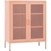 vidaXL Opbergkast 80x35x101,5 cm staal roze