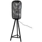 Sweet living Rotan Vloerlamp Zwart - ?36xh140 Cm