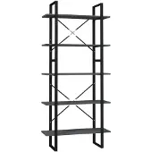 vidaXL Boekenkast met 5 schappen 80x30x175 cm bewerkt hout grijs
