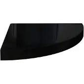 vidaXL Hoekschap zwevend 35x35x3,8 cm MDF hoogglans zwart