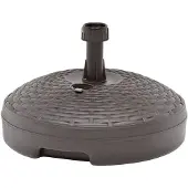 vidaXL Parasolstandaard voor zand/water, 20 liter, bruin, kunststof, rietstijl
