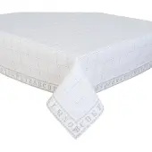 Clayre & Eef tafelkleed 150x150 cm - wit, crème - katoen, 100% katoen