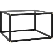 vidaXL Salontafel zwart met hardglazen blad, 60x60x35 cm