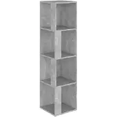 vidaXL Hoekkast 33x33x132 cm bewerkt hout betongrijs