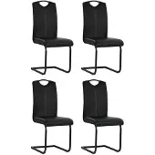 vidaXL Eetkamerstoelen 43x55x100 cm kunstleer zwart 4 st online kopen