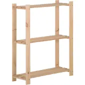 vidaXL Opbergrek 3-laags 60x28,5x90 cm massief grenenhout
