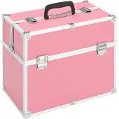 vidaXL Make-up koffer 38x23x34 cm aluminium roze