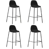 vidaXL Barstoelen 4 st stof zwart