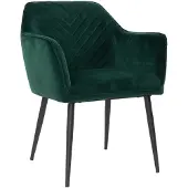 Naber GmbH (Tablon) Velvet eetkamerstoel Fiona donkergroen