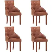 vidaXL Eetkamerstoelen 4 st echt geitenleer bruin