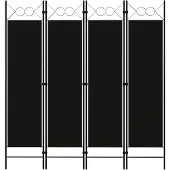 vidaXL Kamerscherm met 4 panelen 160x180 cm zwart