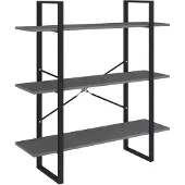 vidaXL Boekenkast met 3 schappen 100x30x105 cm grenenhout grijs