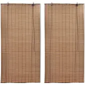 vidaXL Rolgordijnen 2 st 120x220 cm bamboe bruin