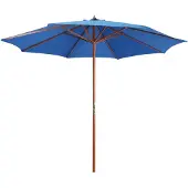 vidaXL Parasol met houten paal 300x258 cm blauw