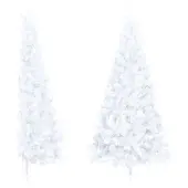 vidaXL Kunstkerstboom met standaard half 210 cm PVC groen