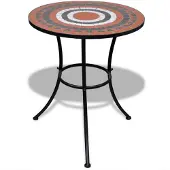 vidaXL Bistrotafel 60 cm mozaïek terracottakleurig en wit