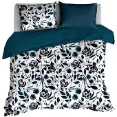 De Witte Lietaer Dekbedovertrek Meadow Mood Indigo Satijn-240 x 200 / 220 cm | Lits-Jumeaux