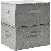 vidaXL Opbergboxen, 2 stuks, stof, 43x34x23 cm, grijs