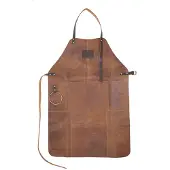 Cosy & Trendy Lederen Schort - 87 X 61 Cm - Licht Bruin