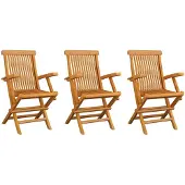 vidaXL Tuinstoelen 3 st massief teakhout