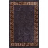 vidaXL Vloerkleed wasbaar 160x230 cm zwart en goudkleurig