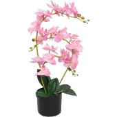 vidaXL Kunstplant orchidee met pot 65 cm roze