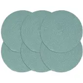 vidaXL Placemats 6 st rond 38 cm katoen effen groen