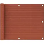vidaXL Balkonscherm 75x600 cm HDPE terracottakleurig